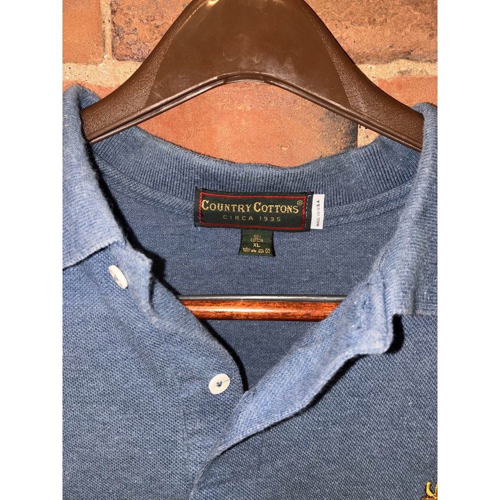 NCAA Penn State Nittany Lions Vintage Polo Men's Blue Embroidered Mascot PSU - Picture 5 of 8